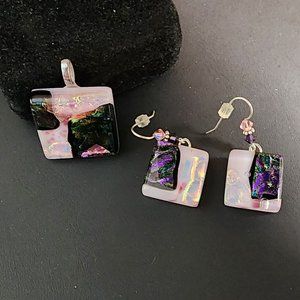 Allie Cat Pretty in Pink Pendant/Earrings